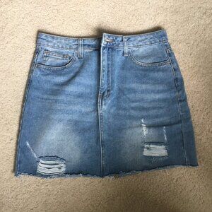 forever 21 raw hem midi skirt size - L